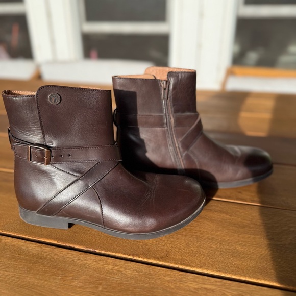 Birkenstock Collins Dark Brown Leather Ankle Boots Size 39 EU/9 US - Picture 4 of 12